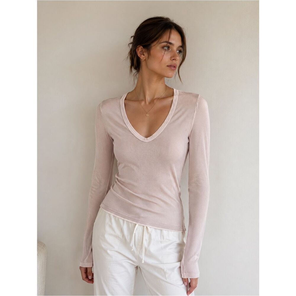 Enza Costa Tan Long Sleeve Top
